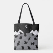 Whimsical Black Cat Night Tote Bag トートバッグ (裏面)