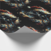 Whimsical Black Cat Santa Christmas Hat Decoupage ラッピングペーパー (角)