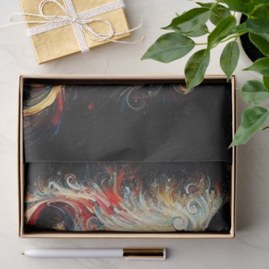 Whimsical Black Cat Santa Christmas Hat Decoupage 薄葉紙 (ギフト)