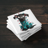 Whimsical Black Dog Christmas Magnet マグネット