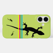 Whimsical Black Lizards Green Phone Case Case-Mate iPhoneケース (裏面 (横))