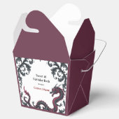 Whimsical Black Red Dragon Damask Sweet 16 Bash フェイバーボックス (オープン)