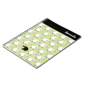 Whimsical Black Sheep Custom Name Spiral Notebook ノートブック (左側)