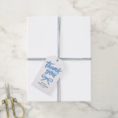 Whimsical Blue Bow Handwritten Bridal Thank You ギフトタグ (より糸付き)