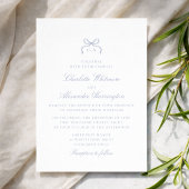 Whimsical Blue Bow Wedding Invitation 招待状