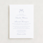 Whimsical Blue Bow Wedding Invitation 招待状