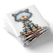Whimsical Blue Cat Christmas Tree Magnet マグネット
