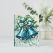 Whimsical Blue Christmas Bells Scrapbook Paper (スタンド正面)