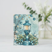 Whimsical Blue Christmas Lamp Scrapbook Paper (スタンド正面)