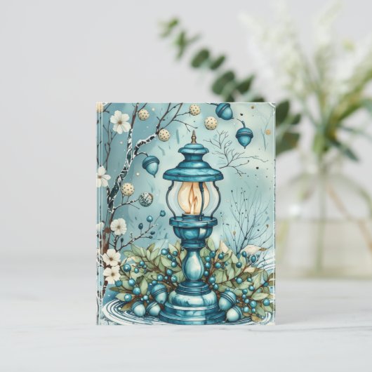 Whimsical Blue Christmas Lamp Scrapbook Paper (スタンド正面)
