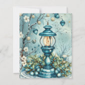 Whimsical Blue Christmas Lamp Scrapbook Paper (正面)