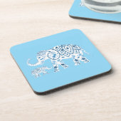 Whimsical Blue Elephant Drink Coaster コースター (左側)