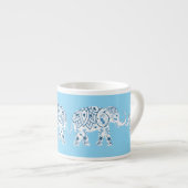 Whimsical Blue Elephants Espresso Cup エスプレッソカップ (正面右)