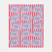 Whimsical Blue Fish Sardine Print フリースブランケット (正面)