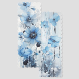 Whimsical Blue Flowers Illustration Two-sided
