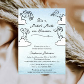 Whimsical Blue Match Made In Heaven Bridal Shower 招待状