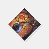 Whimsical Blue Orange Christmas Tree Paper Napkin スタンダードカクテルナプキン (角)