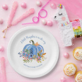 Whimsical Blue Pumpkin Baby Shower ペーパープレート (パーティー)