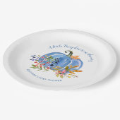 Whimsical Blue Pumpkin Baby Shower ペーパープレート (アングル)