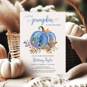 Whimsical Blue Pumpkin Baby Shower 招待状