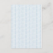 Whimsical Blue Watercolor Bow Stripe Wedding エンクロージャーカード (裏面)
