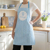 Whimsical Blue White Stripe Preppy エプロン