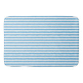 Whimsical Blue White Stripe Preppy バスマット (正面)