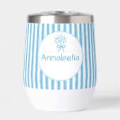 Whimsical Blue White Stripe Preppy Monogram (正面)