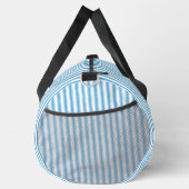 Whimsical Blue White Stripe Preppy Monogram ダッフルバッグ (右)