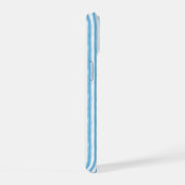 Whimsical Blue White Stripe Preppy Monogram iPhone 15ケース (右側面)