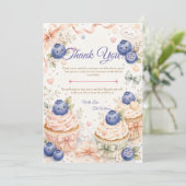 Whimsical Blueberry Baby Shower サンキューカード (スタンド正面)