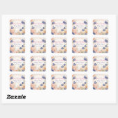Whimsical Blueberry Baby Shower スクエアシール (シート)