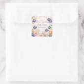 Whimsical Blueberry Baby Shower スクエアシール (バッグ)