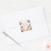 Whimsical Blueberry Baby Shower スクエアシール (封筒)