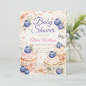 Whimsical Blueberry Baby Shower 招待状 (スタンド正面)