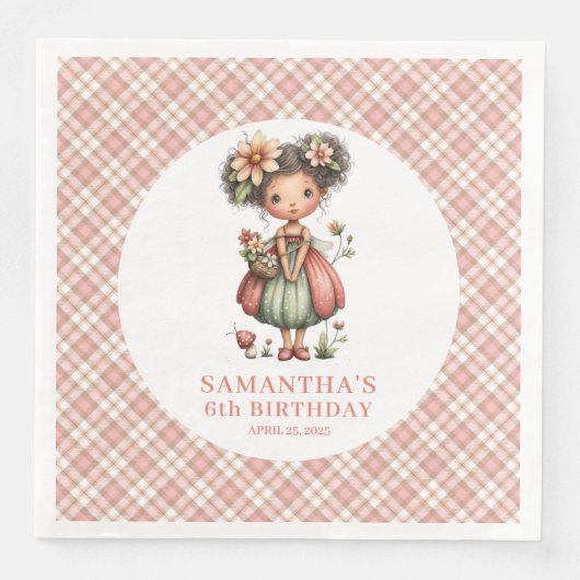 Whimsical Blush Pink Fairy 6th Birthday Party  (正面)