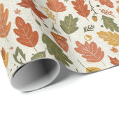 Whimsical Boho Autumn Leaves Watercolor ラッピングペーパー (ロールコーナー)