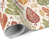 Whimsical Boho Autumn Leaves Watercolor ラッピングペーパー (ロールコーナー)