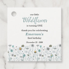 Whimsical Boho Color Wildflower 1st Birthday Party フェイバータグ