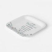 Whimsical Boho Color Wildflower 1st Birthday Party ペーパープレート (傾斜あり)