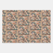 Whimsical Boho Decorative Unicorn Donut ラッピングペーパーシート (正面)