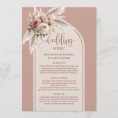 Whimsical Boho Dusty Pink Pampas Floral Wedding  メニュー (正面)