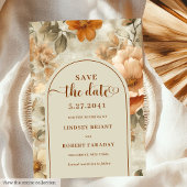 Whimsical Boho Earthy Ivory Olive Save The Date 招待状