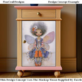 Whimsical Boho Fairy with Afro Hair EQ1L Decoupage 薄葉紙