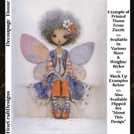 Whimsical Boho Fairy with Afro Hair EQ1R Decoupage 薄葉紙
