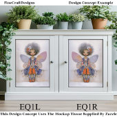 Whimsical Boho Fairy with Afro Hair EQ1R Decoupage 薄葉紙