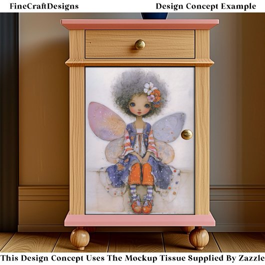 Whimsical Boho Fairy with Afro Hair EQ1R Decoupage 薄葉紙