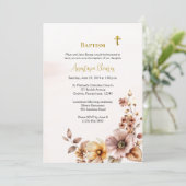 Whimsical Boho Flowers Orthodox Christian Baptism 招待状 (スタンド正面)
