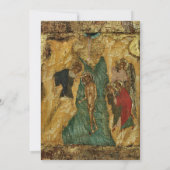 Whimsical Boho Flowers Orthodox Christian Baptism 招待状 (裏面)