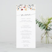 Whimsical Boho Multicolor Wildflower Wedding メニュー (スタンド正面)
